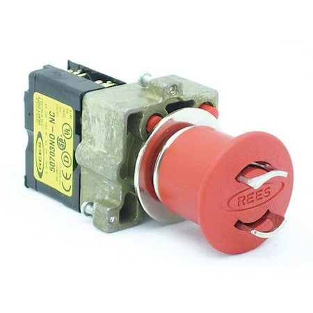 Emergency Stop Push Button, 22 mm, 1NO/1NC, Red MPN:22102-102
