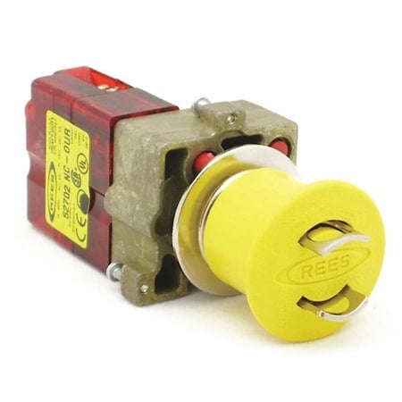 Lockable Push Button w/1 NC, 22mm, Yellow MPN:22102014