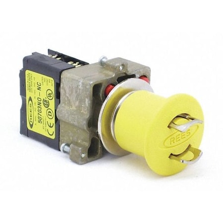 Lockable Push Button w/1C, Yllw, 22mm MPN:22102104