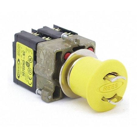 Lockable Push Button w/2C, 22mm, Yllw MPN:22102124