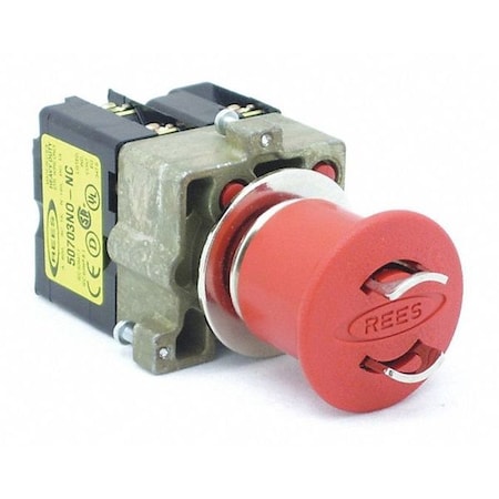 Lockable Psh Button w/1 NO/2 NC, 22mm, Red MPN:22102142