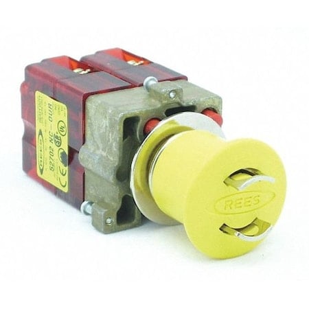 Lockable Push Button w/2 NC, Yllw, 22mm MPN:22102314