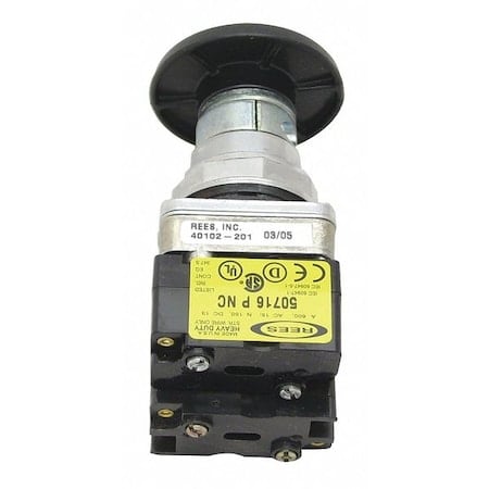 Push Button w/1 NO/1 NC, Mntnd, 30.5mm, Blk MPN:40102201