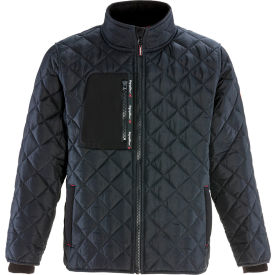 RefrigiWear® Men's Diamond Quilted Jacket 4XL Black 0444RBLK4XL