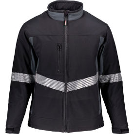 RefrigiWear® Men's Enhanced Visibility Softshell Insulated Jacket 2XL Black/Charcoal 8490RBCH2XLL2
