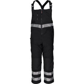 RefrigiWear® Men's Enhanced Visibility Softshell Insulated Bib Overalls 5XL Black 7495RBLK5XLL2