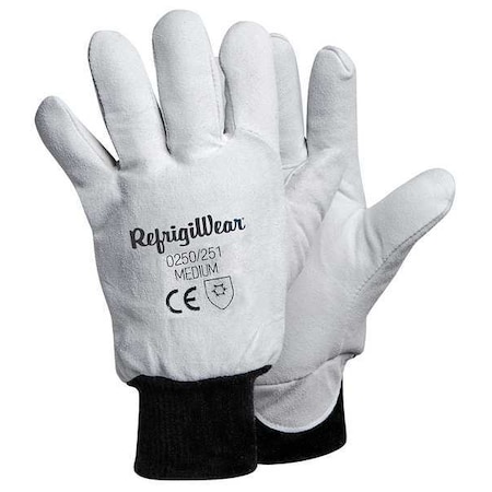 Cold Protection Gloves, Goatskin Leather Palm, Knit Cuff, Gray, 1 PR MPN:0250RGRAMED