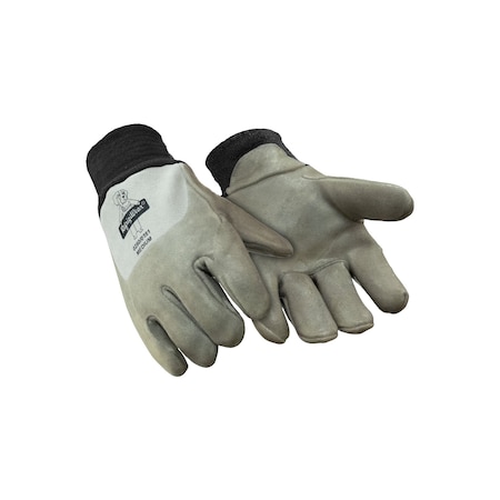 Cold Protection Gloves, Split Cowhide Leather Palm, Tricot Lining, Grey, L MPN:0251RGRALAR