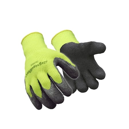 Hi-Vis Cold Protection Gloves, Crinkle Latex Palm, Terry Lining, Lime, M MPN:0308RHVLMED