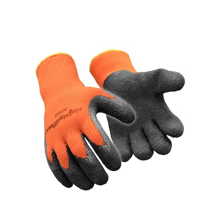 Hi-Vis Cold Protection Gloves, Crinkle Latex Palm, Terry Lining, Orange, L MPN:0308RHVOLAR