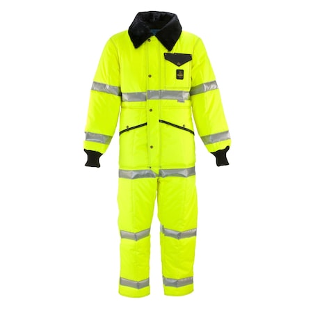 Hi Vis Iron-Tuff Hi-Vis Coverall, Nylon, 11.25 oz Fabric Weight, Lime, 3XL MPN:0344RHVL3XLL2
