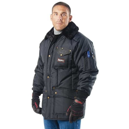 Men's Insulated Jacket, Nylon, Zipper and Snap, Navy, S MPN:0358RNAVSML