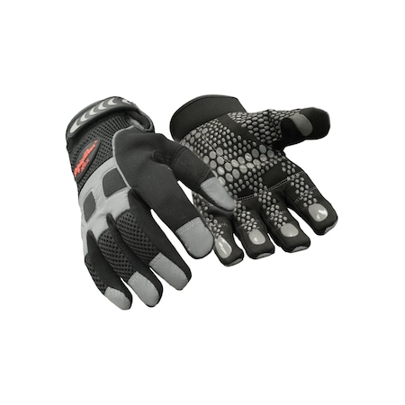 Hi-Vis Cold Protection Gloves, Synthetic Leather with Silicone Dots Palm, Fleece Lining, Black, XL MPN:0379RBLKXLG