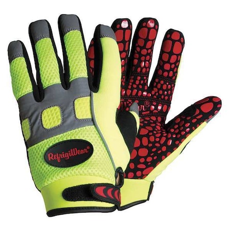 Hi-Vis Cold Protection Gloves, Synthetic Leather Palm, Fleece Lining, Lime, M ( 8 ) MPN:0379RHVLMED
