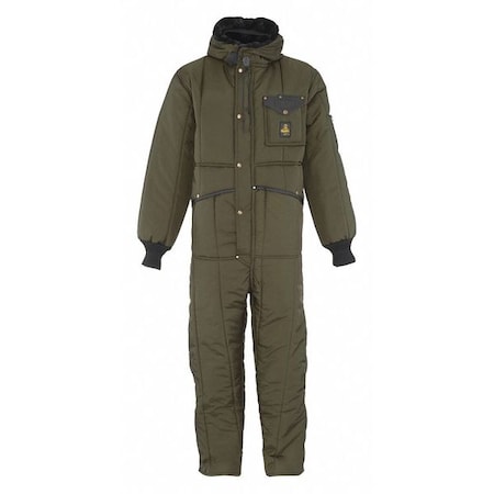 Iron-Tuff Coverall with Hood, Nylon, 400 den Fabric Weight, 30 1/2 in Inseam, Sage, L MPN:0381RSAGLAR