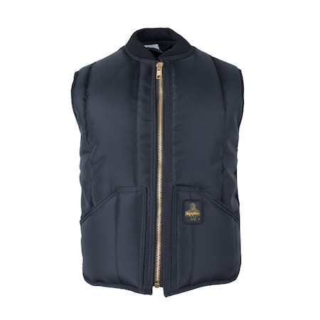 Men's Insulated Vest, 420D Nylon, Zipper, Navy, 5XL MPN:0399RNAV5XL