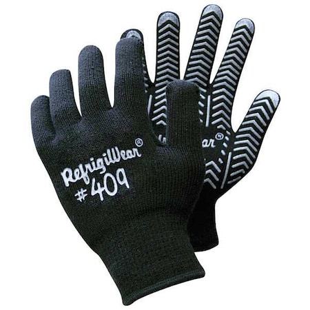 Cold Protection Gloves, Acrylic Terry Cloth Palm, Terry Cloth Lining, Black, M MPN:0409VBLKMED