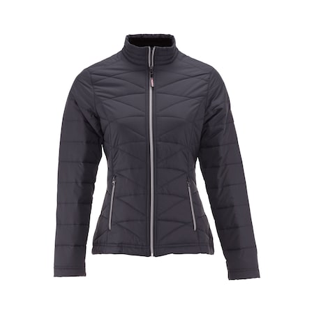 Women's Women's Quilted Jacket, Polyester, Zipper, Black, L MPN:0423RBLKLAR