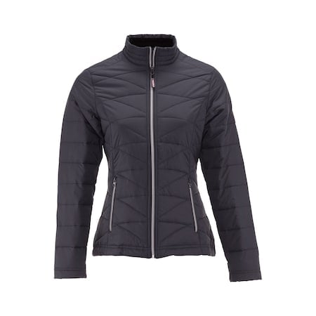 Women's Women's Quilted Jacket, Polyester, Zipper, Black, XL MPN:0423RBLKXLG
