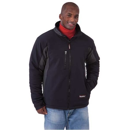 Men's Insulated Jacket, Polyester, Zipper, Black/Gray, M MPN:0490RBCHMED