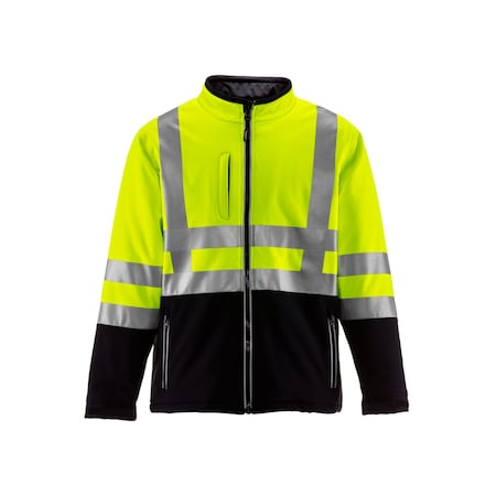 HI-Vis Insulated Softshell Jacket, Polyester, Black/Lime, 5XL MPN:0496RBLM5XLL2