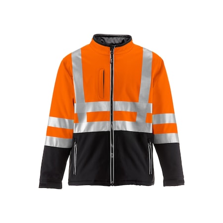 HI-Vis Insulated Softshell Jacket, Polyester, Black/Orange, 5XL MPN:0496RBOR5XLL2