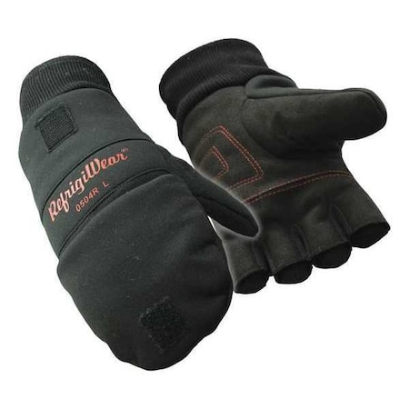 Cold Protection Mitt Gloves, Synthetic Suede Leather Palm, Fiberfill/Double Foam/Tricot Lining, L MPN:0504RBLKLAR