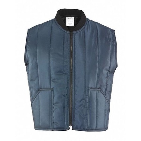 Unisex Insulated Vest, Polyester, Zipper, Navy, 4XL MPN:0912RNAV4XL