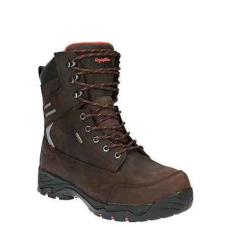 8 in Composite Toe Work Boot, 13, Leather, Brown, 1230 MPN:1230CRBRN130