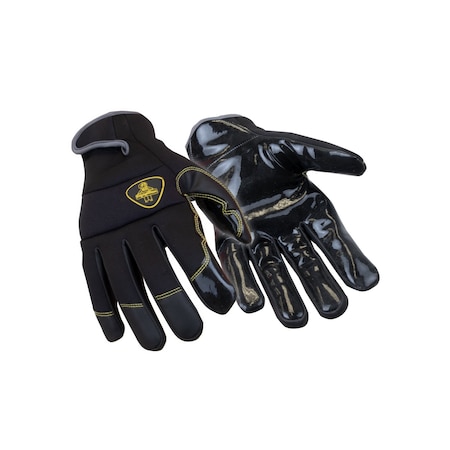Cold Protection Gloves, Silicone Coating Palm, Fleece Lining, Black, M MPN:2430RBLKMED
