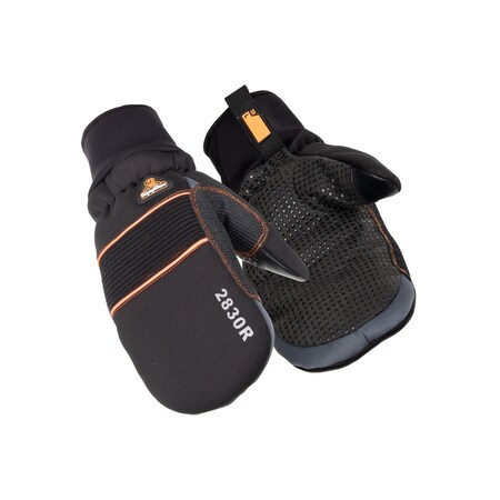 Cold Protection Mitts, Synthetic Leather w/Silicone Dots Palm, Tricot Lining, Black, M MPN:2830RBLKMED