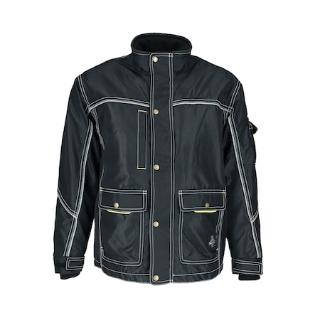 Waterproof Insulated Jacket, Polyester, Zipper with Storm Flap, Black, L MPN:8043RBLKLAR