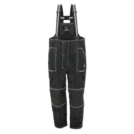Men's Waterproof Low Bib Overalls, 3XL, Black, 600 Denier Polyester MPN:8086RBLK3XL