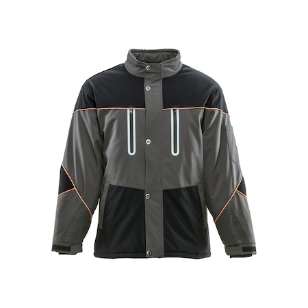 PolarForce Jacket, Polyester, Zipper with Storm Flap, Grey, L MPN:8140RBCHLAR