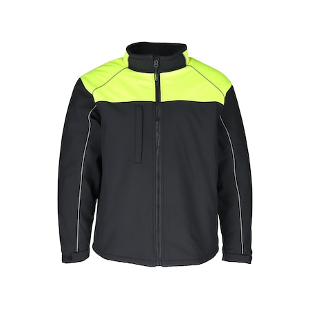 Hi-Vis Insulated Jacket, Polyester, Zipper, Black/Lime, 3XL MPN:8220RBLM3XL