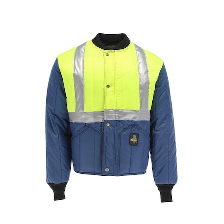 Men's Jacket, Nylon, Polyester, Lime/Navy, M MPN:8225RNLMMEDL2