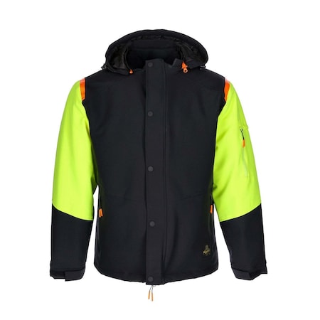 Men's Insulated Jacket, Polyester Spandex, Black/Lime, 4XL MPN:8300RBLM4XL