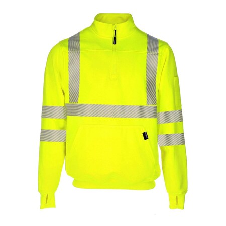 High-Visibility Sweatshirts, 3, R, Polyester, Lime, 2XL MPN:8481RHVL2XLL2