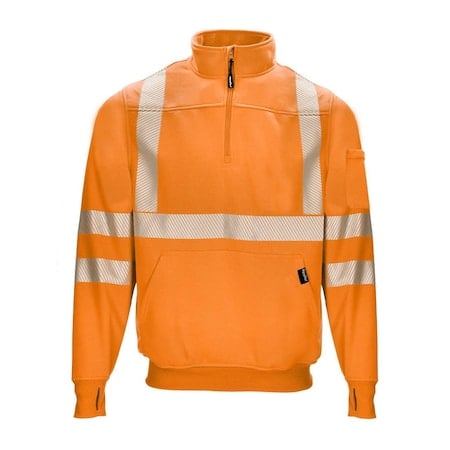 High-Visibility Sweatshirts, 3, R, Polyester, Orange, L MPN:8481RHVOLARL2