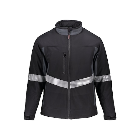Men's Insulated Softshell Jacket, Polyester, Zipper, Black/Charcoal, M MPN:8490RBCHMEDL2