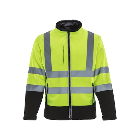 Men's Hi-Vis Softshell Jacket, Polyester, Black/Lime, XL MPN:9291RBLMXLGL2