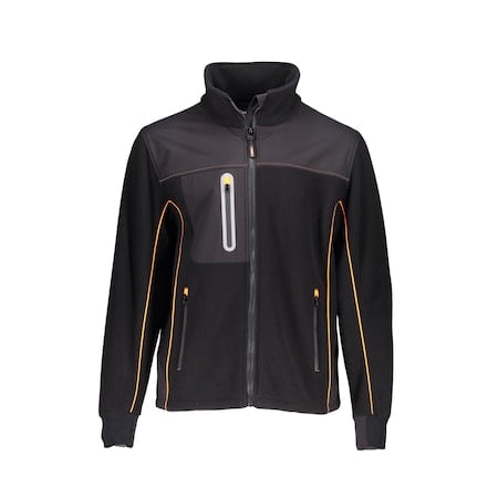 Men's Polarforce Hybrid Fleece Jacket, Polyester Fleece, Zipper, Black, XXL MPN:9740RBLK2XL
