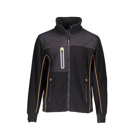 Men's Polarforce Hybrid Fleece Jacket, Polyester Fleece, Zipper, Black, L MPN:9740RBLKLAR
