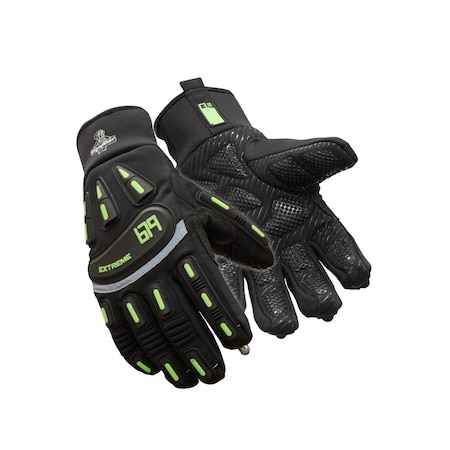 Cold Protection Gloves, Synthetic Leather with Silicone Grip Palm, Tricot Lining, Black, XXL MPN:T679RBLK2XL