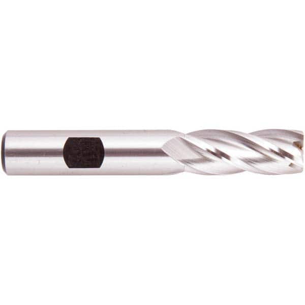 Square End Mill: 9/16'' Dia, 1-3/8'' LOC, 1/2'' Shank Dia, 3-3/8'' OAL, 4 Flutes, High Speed Steel MPN:050476AM