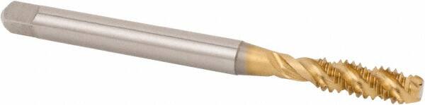 Spiral Flute Tap: #10-32, UNF, 3 Flute, Modified Bottoming, 2B Class of Fit, Cobalt, TiN Finish MPN:073544MS