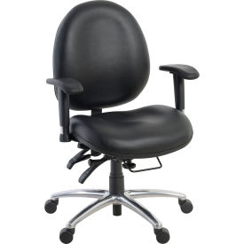Regency® Conley 24/7 Big & Tall Vinyl Office Chair with Mid Back & Adjustable Arms Black 247-VAM-BK