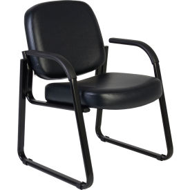 Regency® Victor Big & Tall Guest & Reception Chair with Padded Arms 300 lb. Capacity Black 403-VAM-BK