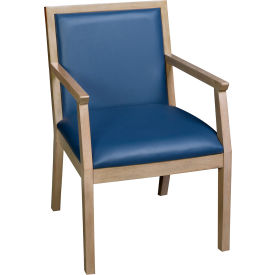 Regency® Regent WallGuard Guest & Reception Waiting Room Wood Side Chair Noble Oak/Navy Blue 9875NONV