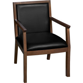 Regency® Regent WallGuard Guest & Reception Waiting Room Wood Side Chair Neo Walnut/Black 9875NWBK